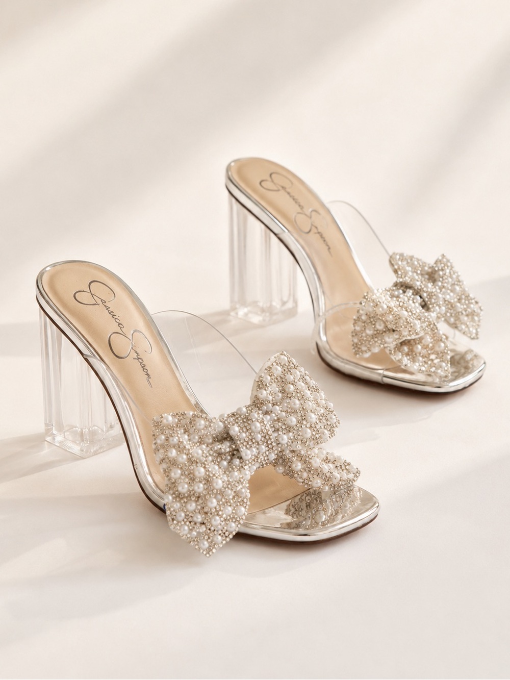 NWT Jessica Simpson Saidah Block Heel Mule In Clear Sz 6 (no original box)